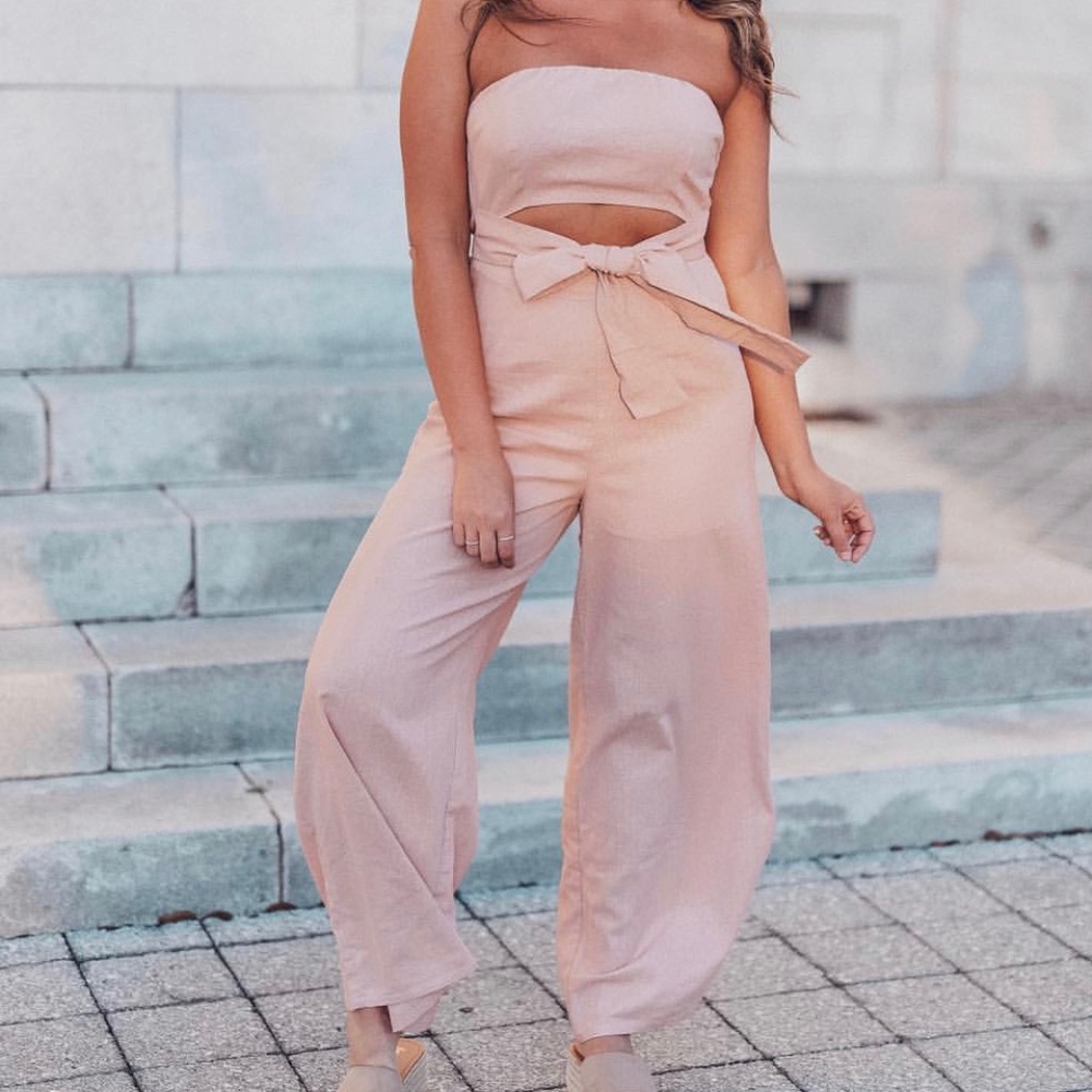 Blush/ mauve cut out jumpsuit